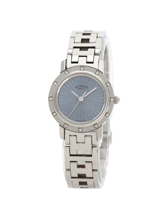 Hermes Clipper Cles Diamond Bezel Watch SS main image 7